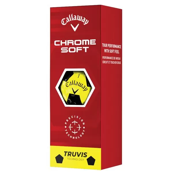 Callaway Chrome Soft Truvis Yellow Balls Black 6 Callaway Chrome Soft Truvis Yellow Balls Black - Image 4