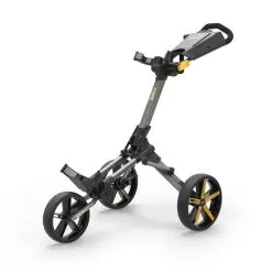 PowaKaddy Micra Push Cart Gunmetal Yellow