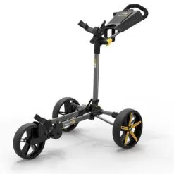 PowaKaddy DLX-Lite FF Push Cart Gunmetal Yellow