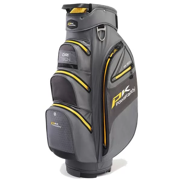 PowaKaddy Dri-Tech Cart Bag Gunmetal Yellow 3 PowaKaddy Dri-Tech Cart Bag Gunmetal Yellow