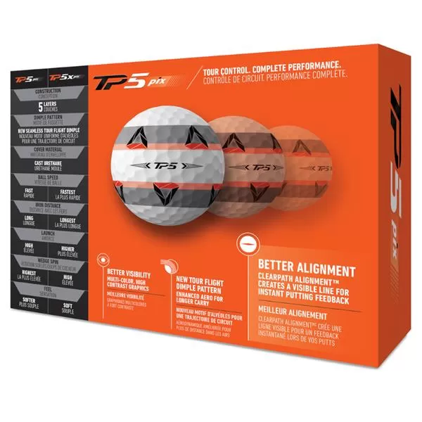 TaylorMade TP5 Pix 2.0 Golf Balls Dozen White 5 TaylorMade TP5 Pix 2.0 Golf Balls Dozen White - Image 3