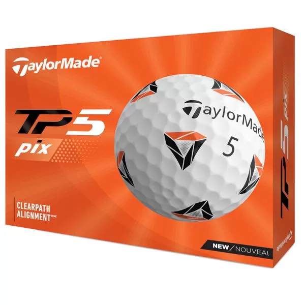 TaylorMade TP5 Pix 2.0 Golf Balls Dozen White 3 TaylorMade TP5 Pix 2.0 Golf Balls Dozen White