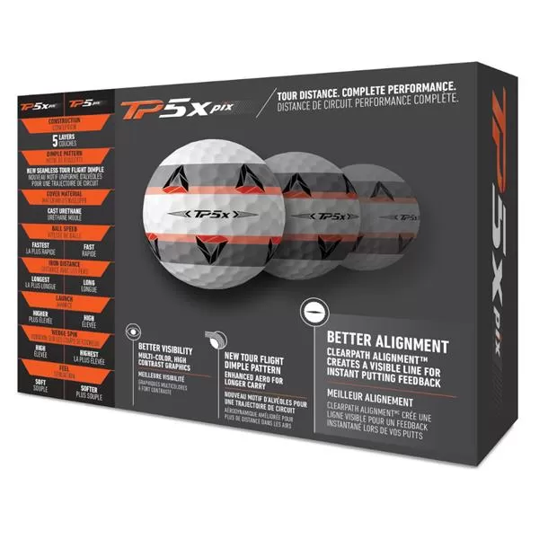 TaylorMade TP5x Pix 2.0 Golf Balls Dozen White 5 TaylorMade TP5x Pix 2.0 Golf Balls Dozen White - Image 3