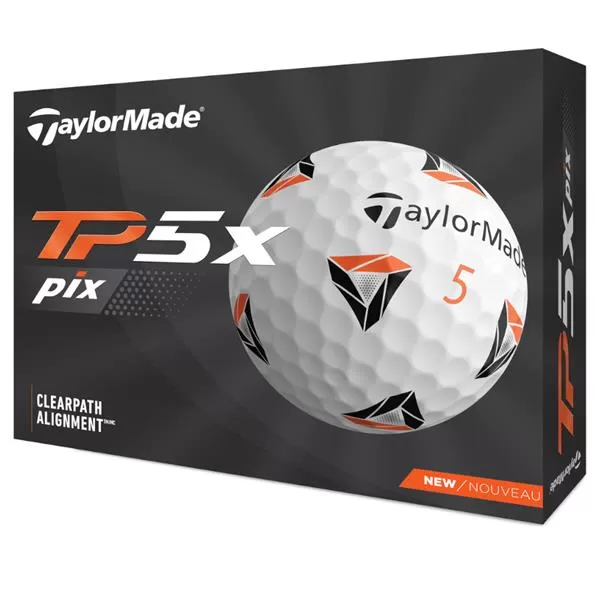 TaylorMade TP5x Pix 2.0 Golf Balls Dozen White 3 TaylorMade TP5x Pix 2.0 Golf Balls Dozen White