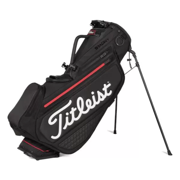 Titleist Jet Black Premium Stadry Stand Bag . Black Black Red 3 Titleist Jet Black Premium Stadry Stand Bag . Black Black Red